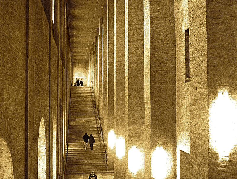 葉玉恵一　ドイツミュンヘン 「ノイエ・ピナコテーク美術館の階段通路」